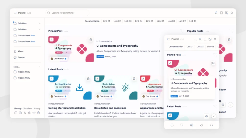 plus ui blogger template